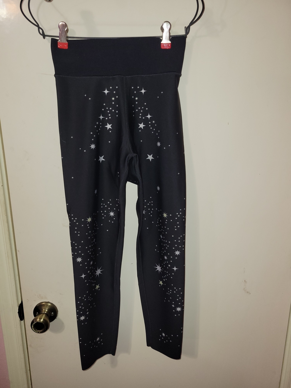 ultracor Constellation Black Leggings with Silver Star Print